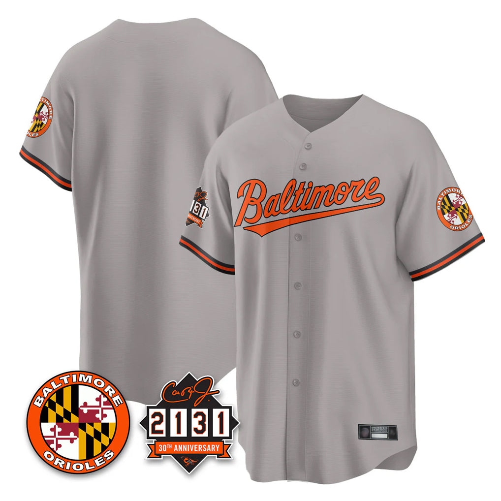Baltimore Orioles Gray CONTON 30th Anniversary of 2131 Home Game Blank Player Stitched Jerseys