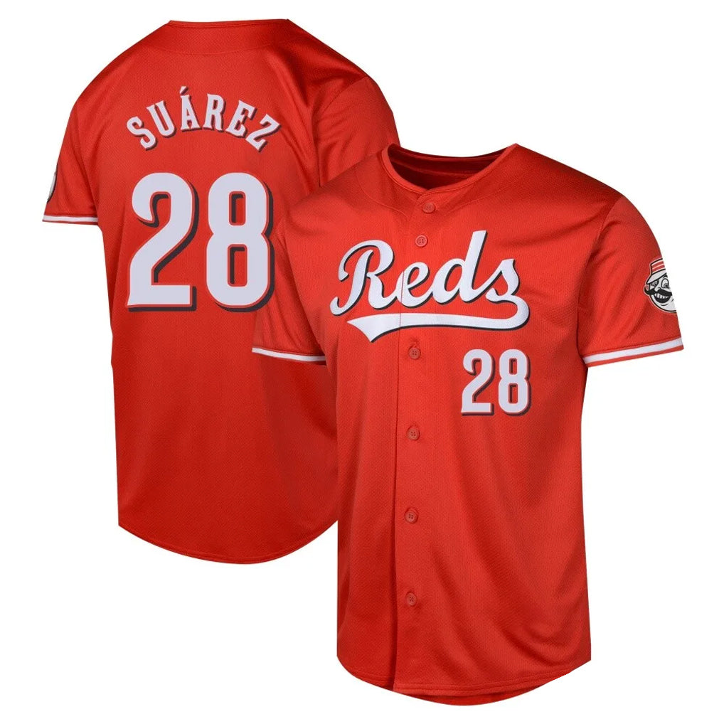 Cincinnati Reds #28 Eugenio Su¨¢rez Player Red CONTON 2026 City Connect Limited Home Stitched Jerseys