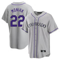 Colorado Rockies #22 Mickey Moniak Player Gray CONTON Game Home Stitched Jerseys