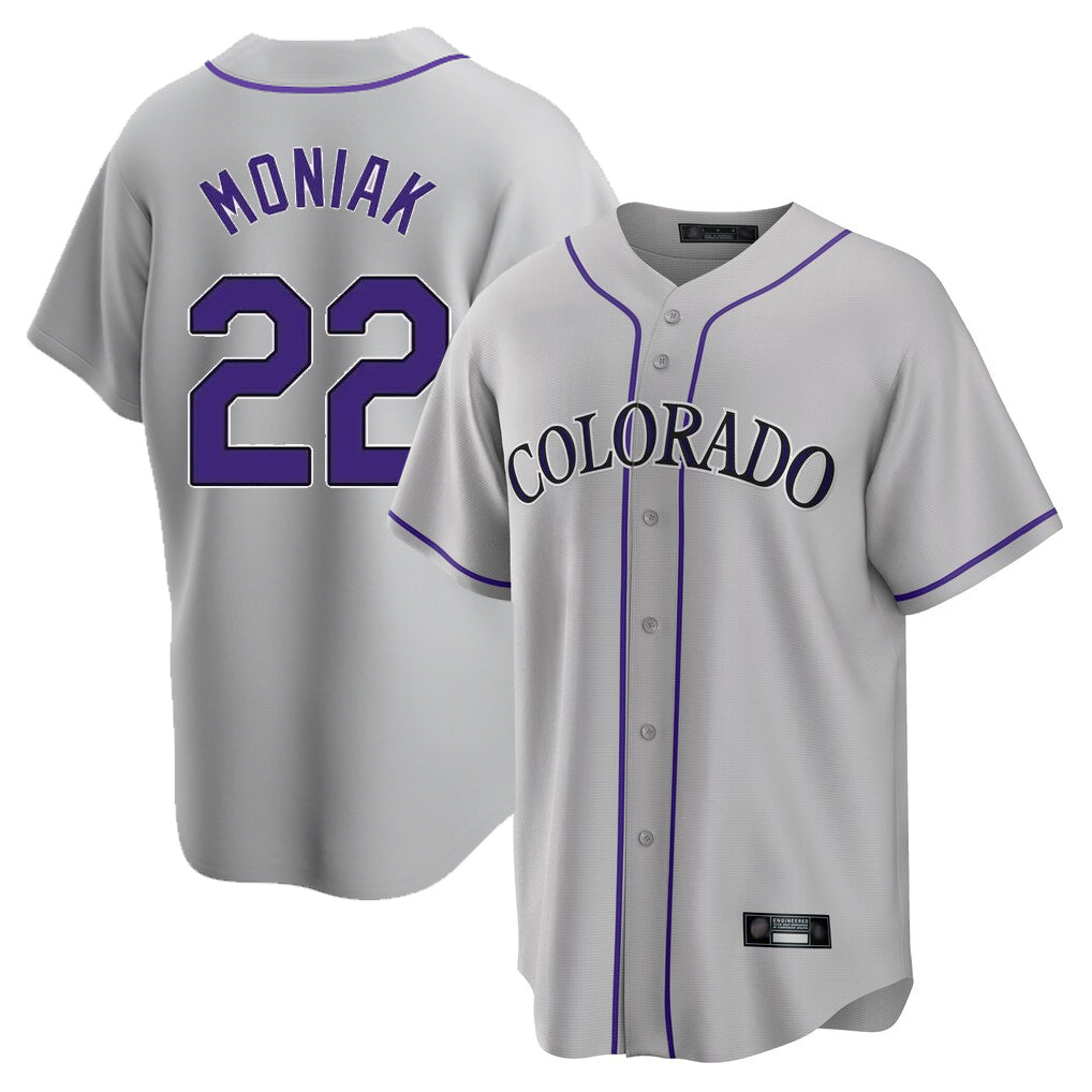Colorado Rockies #22 Mickey Moniak Player Gray CONTON Game Home Stitched Jerseys