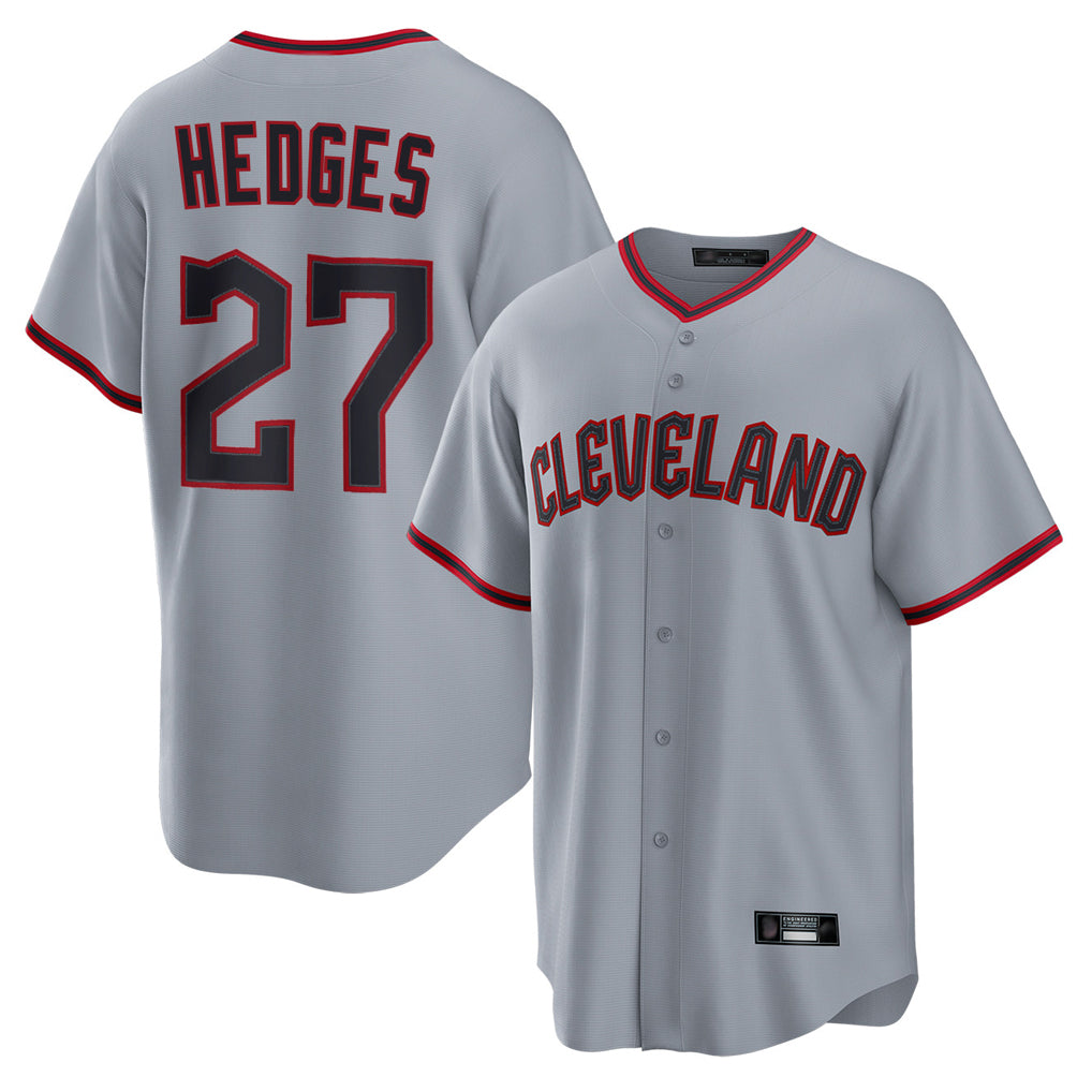 Cleveland Guardians #27 Austin Hedges Player Gray CONTON Home Game Stitched Jerseys