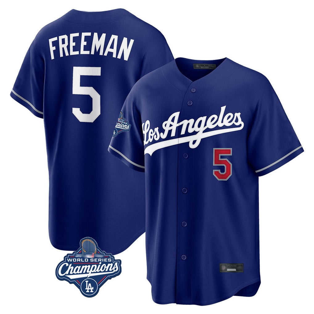 Los Angeles Dodgers #5 Freddie Freeman Player Royal CONTON World Series Meet Game Home Stitched Jerseys