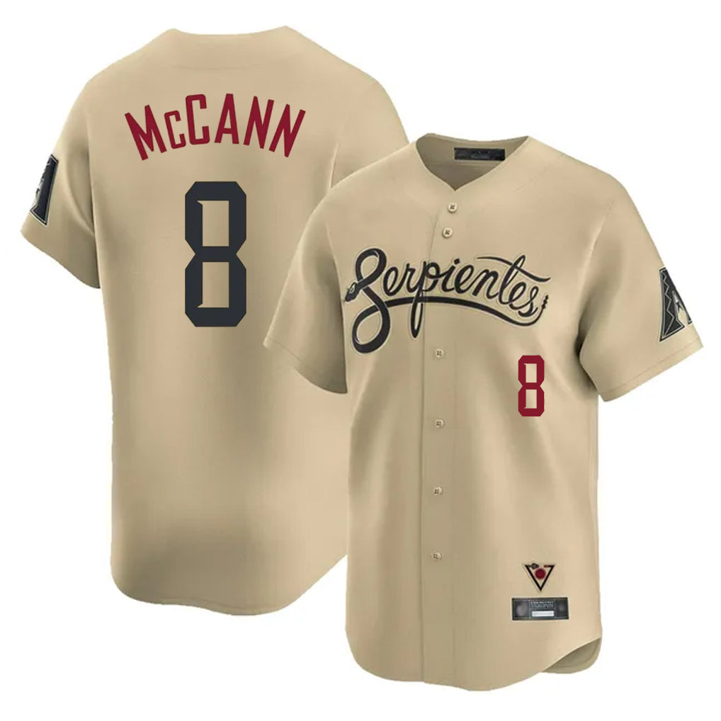 Arizona Diamondbacks #8 James McCann Player Tan CONTON City Connect Limited Home Game Stitched Jerseys
