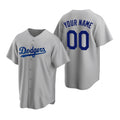 Custom Los Angeles Dodgers Gray CONTON Stitched Cool Base Jersey