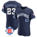 Chicago Cubs #23 Ryne Sandberg Player Navy CONTON City Connect 150th Anniversary Limited Elite Home Stitched Jerseys