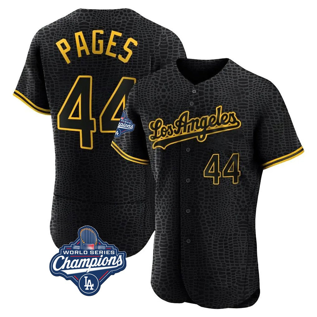 Los Angeles Dodgers #44 Andy Pages Player Black CONTON World Series Meet Snake Skin City Limited Elite Home Stitched Jerseys