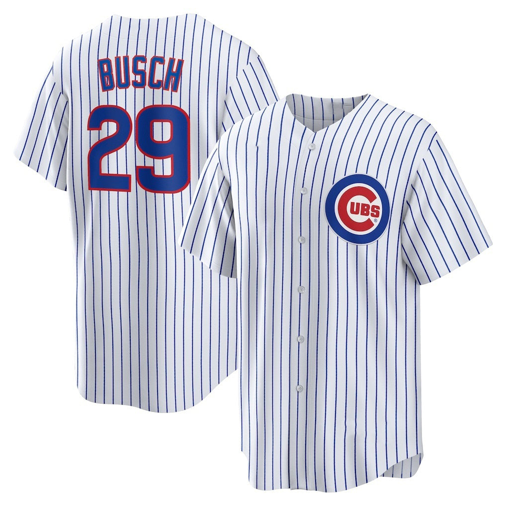 Chicago Cubs #29 Michael Busch White CONTON Home Replica Jersey