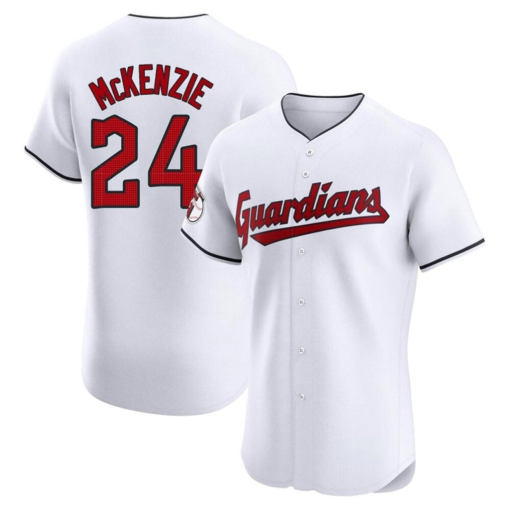 Cleveland Guardians #24 Triston McKenzie Player White CONTON Limited Elite Home Stitched Jerseys