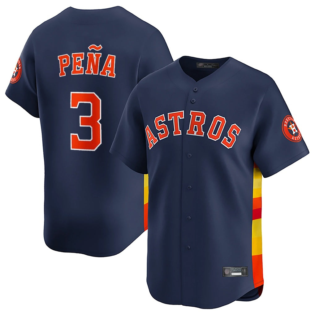 Houston Astros #3 Jeremy Pena Player Navy CONTON Home Limited Stitched Jerseys