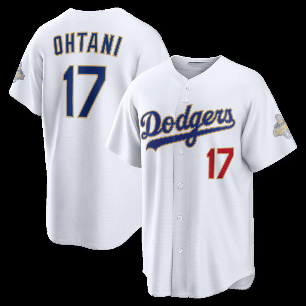 Los Angeles Dodgers #17 Shohei Ohtani White CONTON 2026 Gold Collection Stadium Jersey