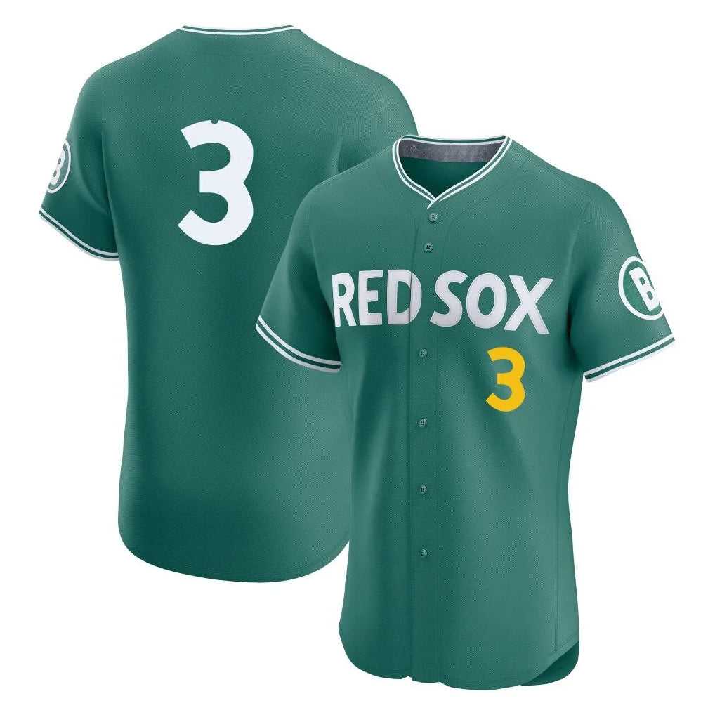 Boston Red Sox #3 Ceddanne Rafaela Player Green CONTON City Connect Limited Elite Home Game Stitched Jerseys1
