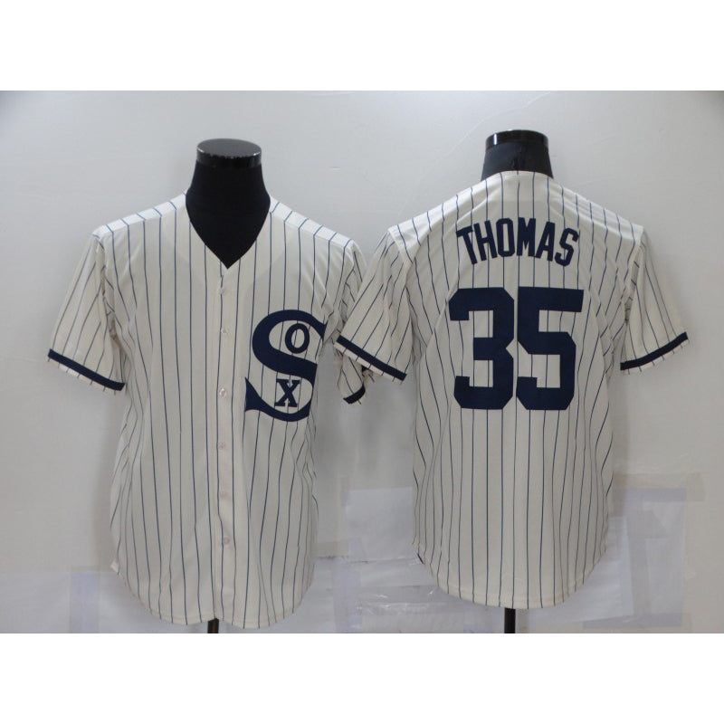 Chicago White Sox #35 Frank Thomas 2021 Cream Navy CONTON Field of Dreams Name Flex Base Stitched Jersey