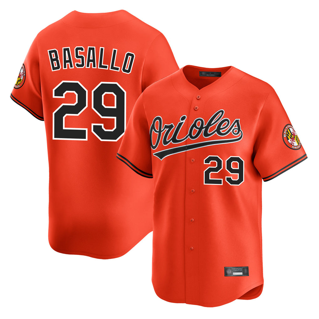 Baltimore Orioles #29 Samuel Basallo Player Orange CONTON Limited Home Game Stitched Jerseys