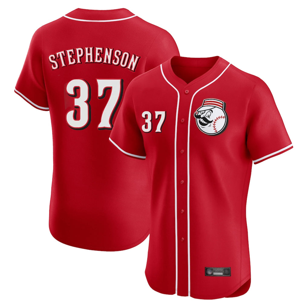 Cincinnati Reds #37 Tyler Stephenson Player Red CONTON Limited Elite Home Game Stitched Jerseys