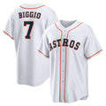 Houston Astros #7 Craig Biggio White CONTON Home Retired Player Replica Jersey
