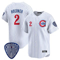 Chicago Cubs #2 Nico Hoerner Player White CONTON Pinstripe Vapor Premier Limited Home Stitched Jerseys