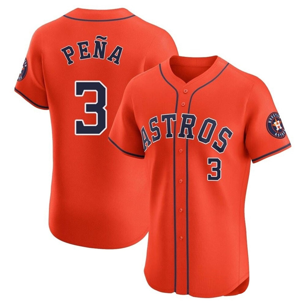 Houston Astros #3 Jeremy Pena Player Orange CONTON Home Limited Elite Stitched Jerseys