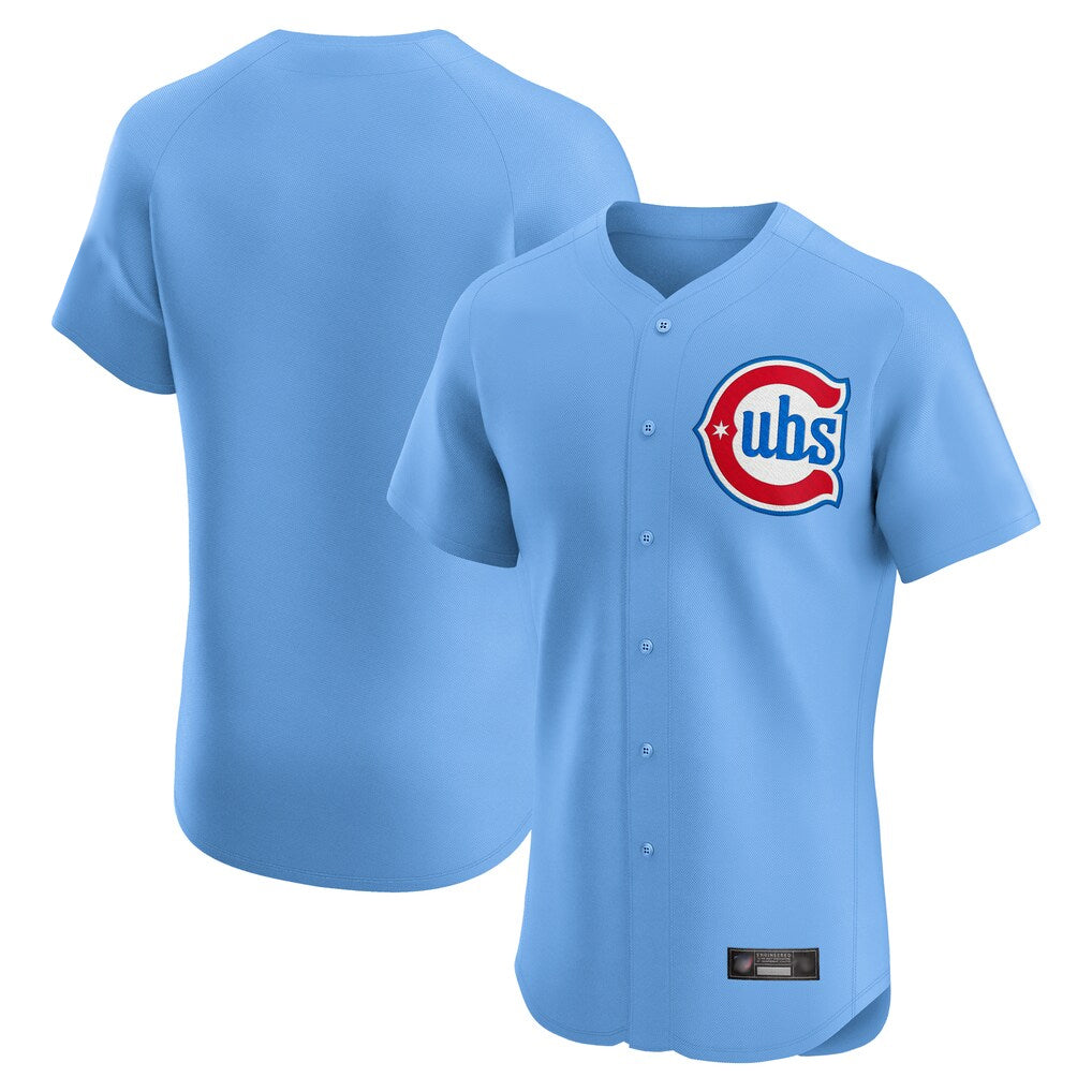 Chicago Cubs Light Blue CONTON Limited Elite Home Game Blank Player Stitched Jerseys