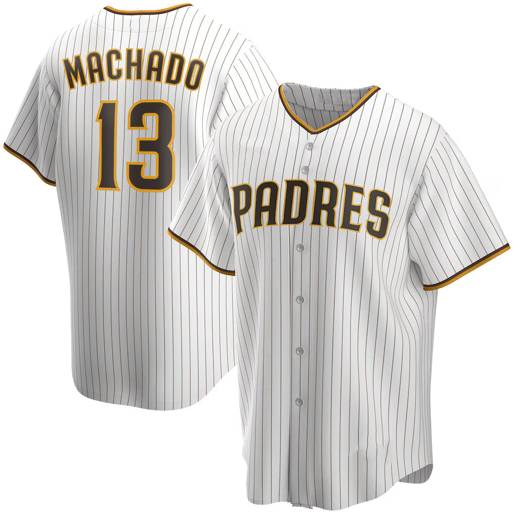 San Diego Padres #13 Manny Machado White CONTON Home Replica Player Jersey