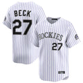 Colorado Rockies #27 Jordan Beck Player White CONTON Limited Home Stitched Jerseys