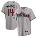 Arizona Diamondbacks #14 Gabriel Moreno Player Gray CONTON Road Home Game Stitched Jerseys