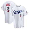 Los Angeles Dodgers #3 Edwin Diaz Fourth of July White CONTON USA 250 Stadium Jersey