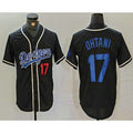 Los Angeles Dodgers #17 Shohei Ohtani Number Black CONTON Cool Base With Patch Stitched Jersey 2