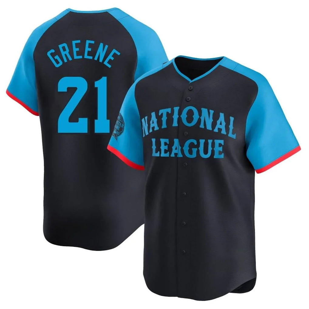 Cincinnati Reds #21 Hunter Greene Player Navy CONTON Limited National League All-Star Game Stitched Jerseys