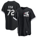 Chicago White Sox #72 Carlton Fisk Player Black CONTON Spring Training Game Stitched Jerseys