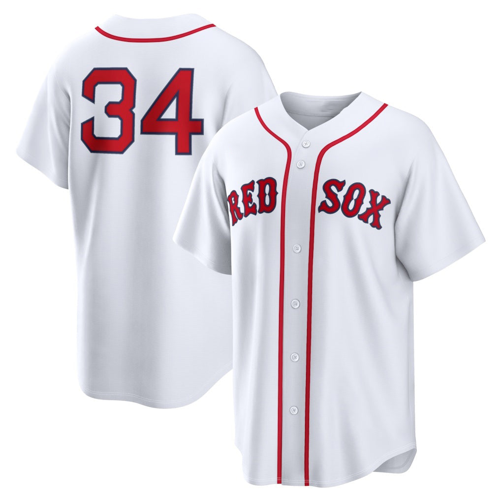 Boston Red Sox #34 David Ortiz White CONTON Home Replica Jersey
