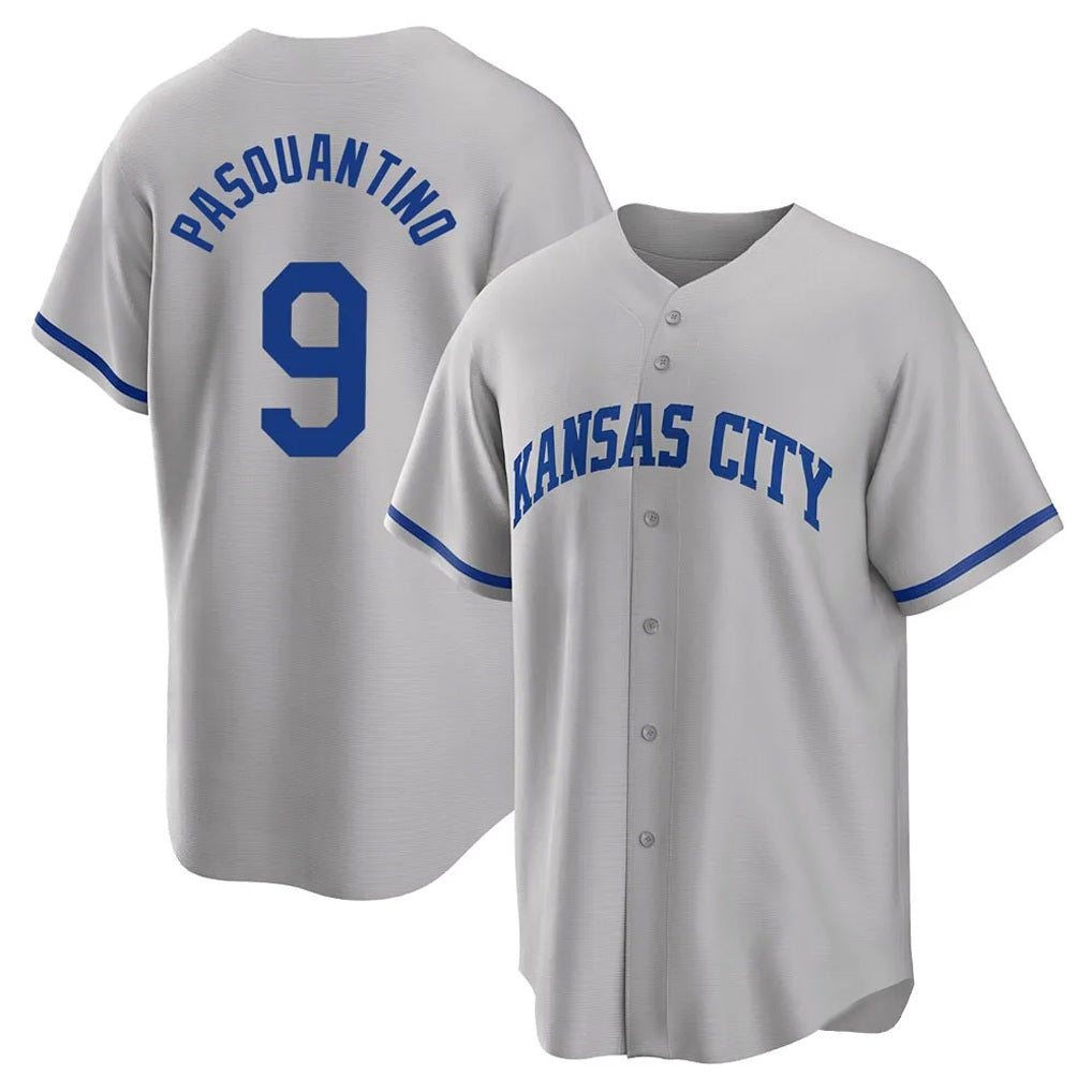Kansas City Royals #9 Vinnie Pasquantino Player Gray CONTON Game Home Stitched Jerseys