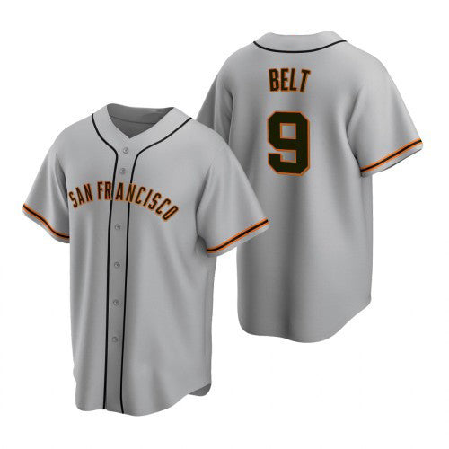 San Francisco Giants #9 Brandon Belt 2020 Grey CONTON Jersey