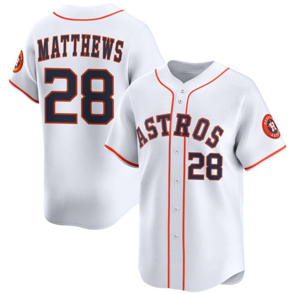 Houston Astros #28 Brice Matthews White CONTON 2025 Home Limited Stitched Jersey