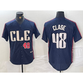 Cleveland Guardians #48 Emmanuel Clase Number Navy CONTON 2024 City Connect Limited Stitched Jersey