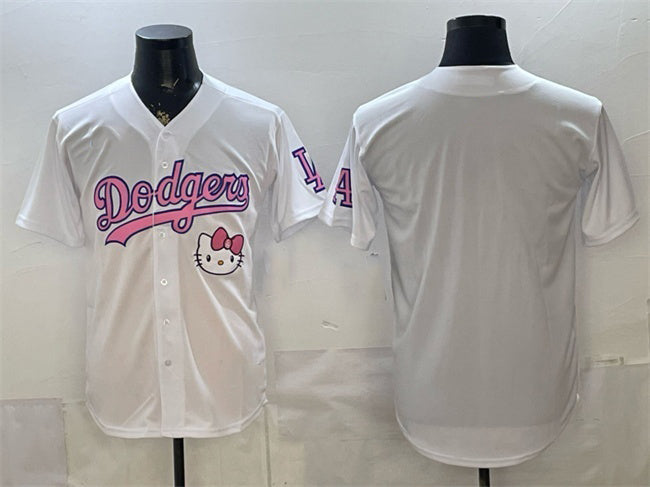 Los Angeles Dodgers Blank White CONTON Hello Kitty Night Stitched Jersey