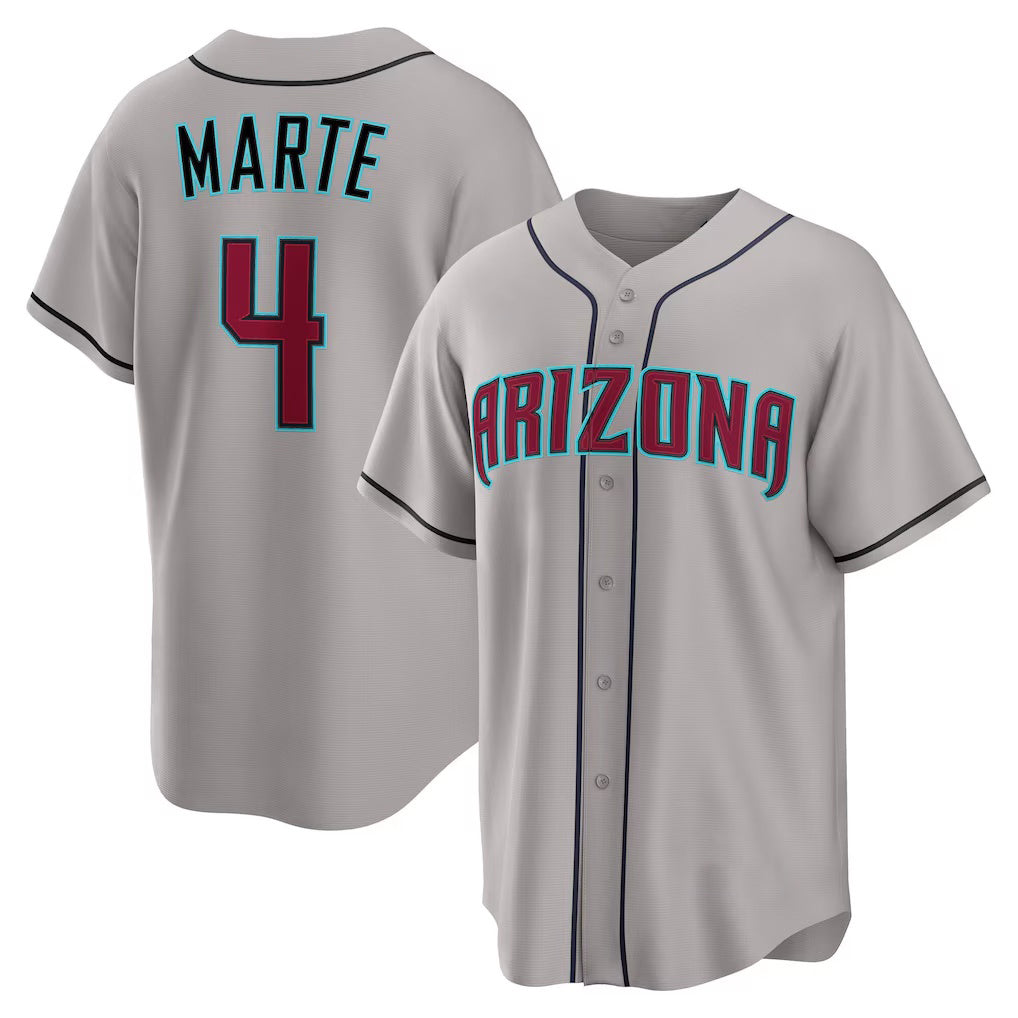 Arizona Diamondbacks #4 Ketel Marte Gray CONTON Road Replica Jersey