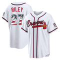 Atlanta Braves #27 Austin Riley Player White CONTON USA 250 Fourth Of July Limited Home Game Stitched Jerseys
