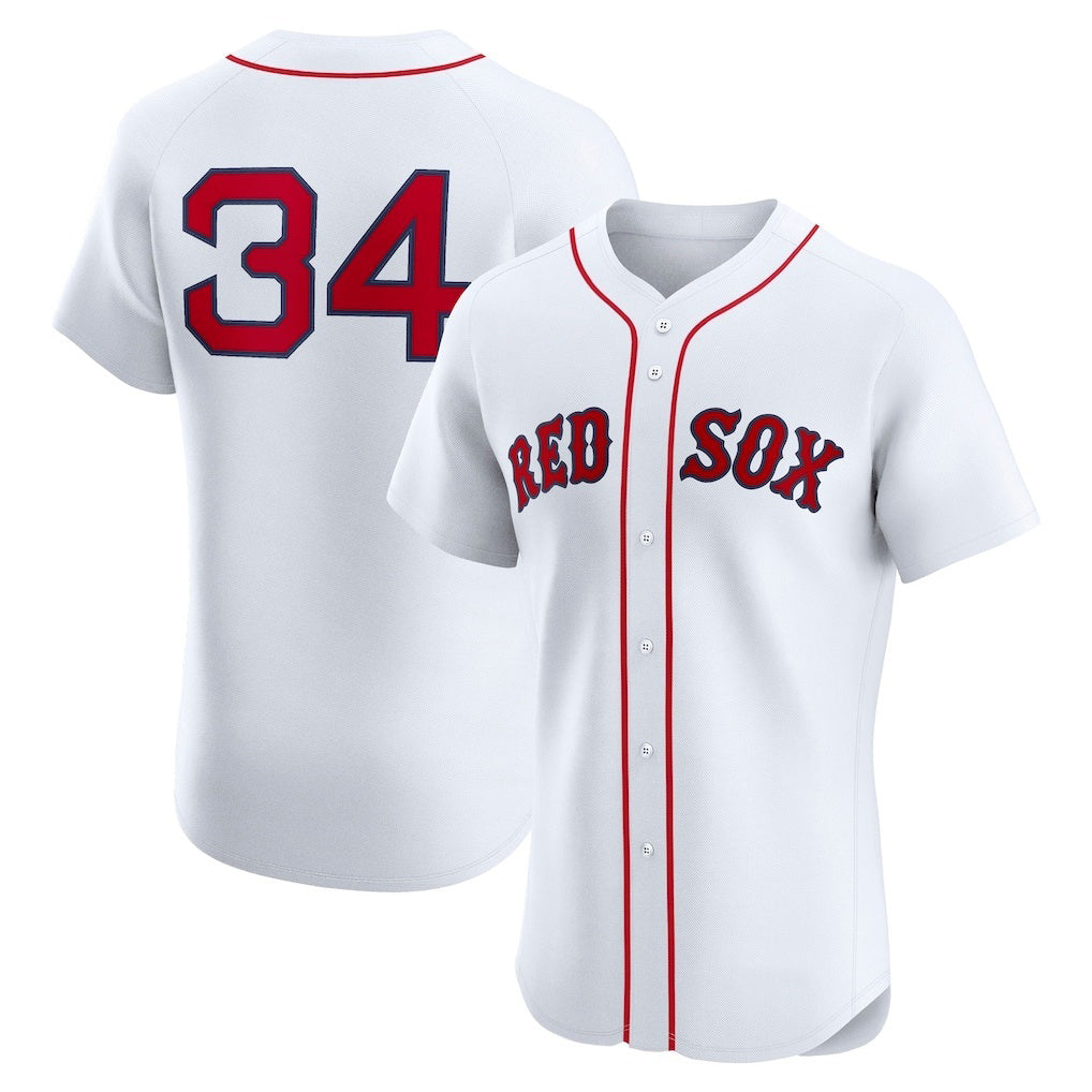 Boston Red Sox #34 David Ortiz White CONTON Home Elite Jersey
