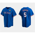 Texas Rangers #5 Corey Seager Royal CONTON 2023 World Series Stitched Jersey