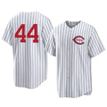 Cincinnati Reds #44 Elly De La Cruz Player White CONTON Stripe Field of Dreams Game Home Stitched Jerseys