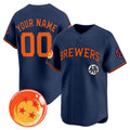 Custom Milwaukee Brewers x Dragon Ball Navy CONTON Vapor Premier Limited Jersey - All Stitched