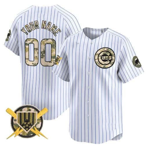 Custom Chicago Cubs Armed Forces Day Vapor Premier Limited Jersey ¨C White CONTON