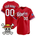 Custom Texas Rangers x One Piece Red CONTON Vapor Premier Limited Jersey - Stitched
