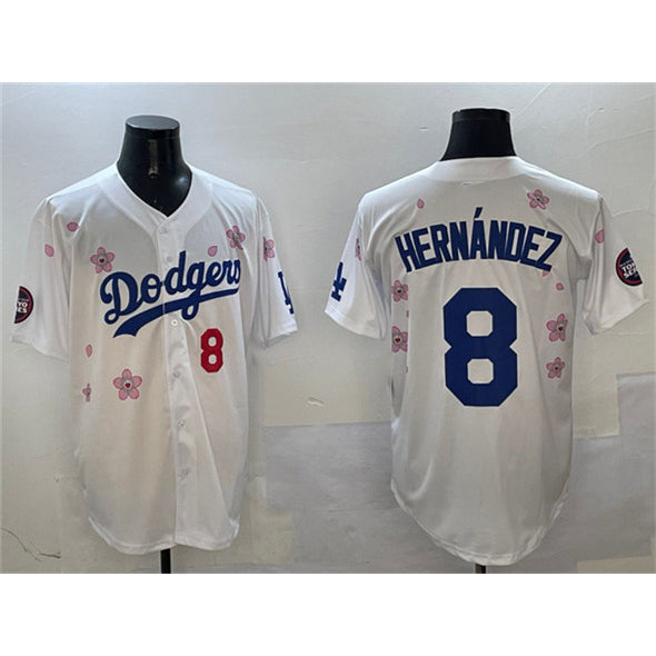 Los Angeles Dodgers #8 Enrique Hernandez White CONTON 2025 Tokyo Series Limited Stitched Jersey