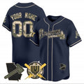 Custom Atlanta Braves Armed Forces Day Vapor Premier Limited Jersey ¨C Navy CONTON