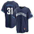 Chicago Cubs #31 Greg Maddux Player Navy CONTON City Connect Home Game Stitched Jerseys