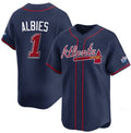 Atlanta Braves #1 Ozzie Albies Navy CONTON 2025 Speedway Classic Alternate Limited Stitched Jersey