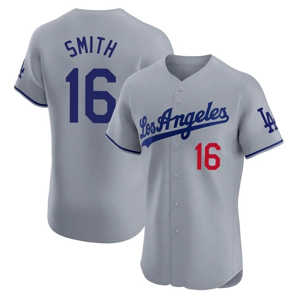 Los Angeles Dodgers #16 Will Smith Player Gray CONTON Limited Elite Home Stitched Jerseys