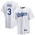 Los Angeles Dodgers #3 Edwin D¨ªaz Player White CONTON Game Home Stitched Jerseys