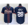 Detroit Tigers #28 Javier B¨¢ez Navy CONTON Cool Base Stitched Jersey